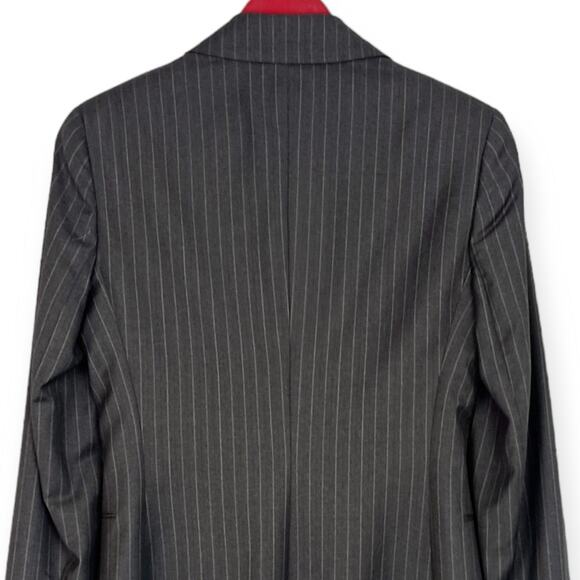 Marlowe SZ 8 Women's Made In Italy Wool Gray Pinstripe Blazer - Picture 6 of 8